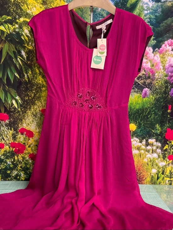 Boden Dresses & Skirts - Boden Fuchsia Sleeveless Gathered Waist Dress. sz 4   #2216